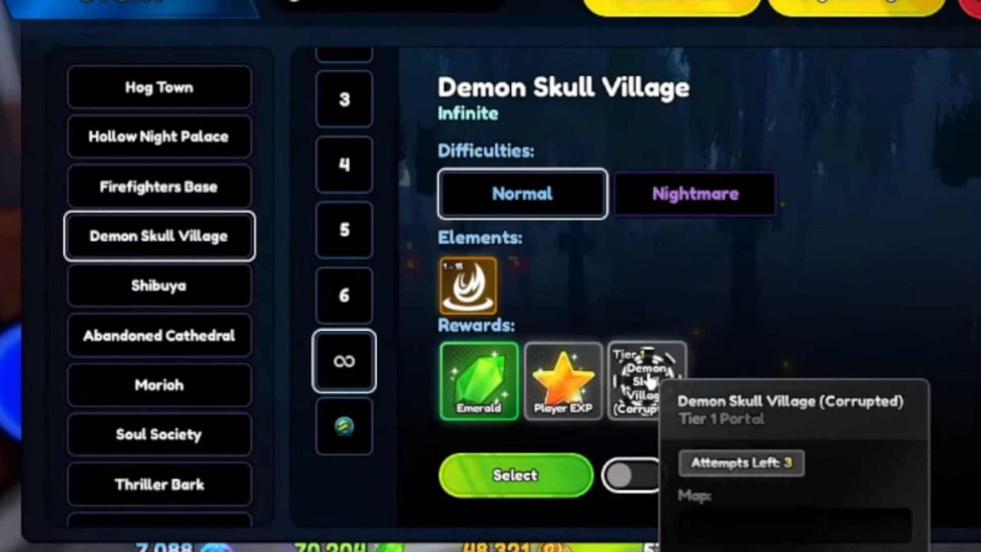 Complete the Demon Skull Village story to get a portal (Image via Roblox | YouTube@ TonyCool)
